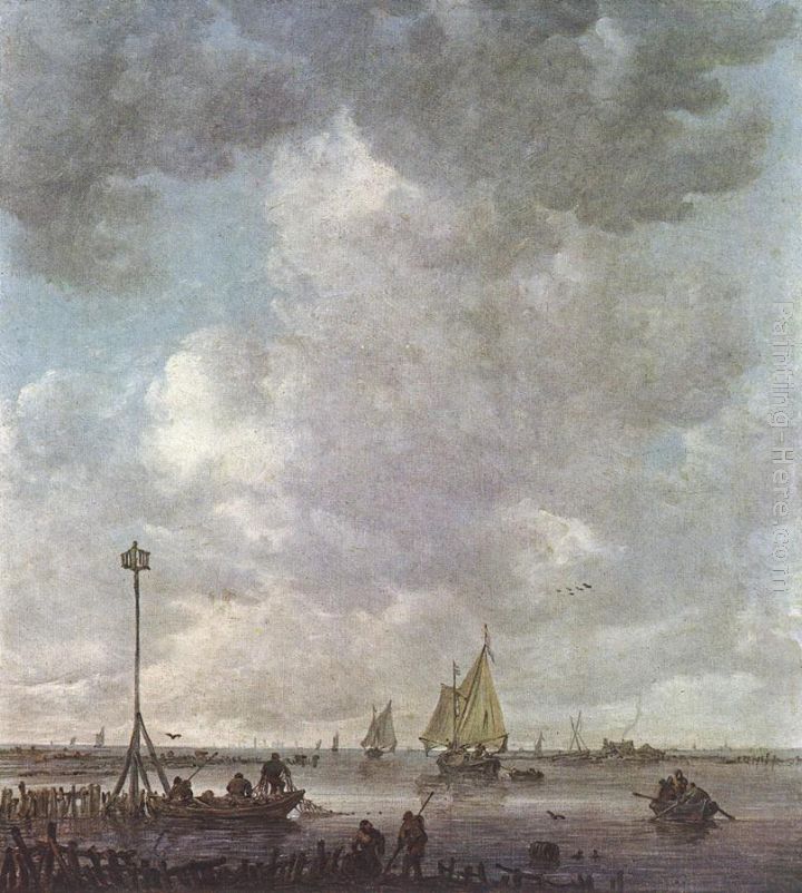 Marine Landscape with Fishermen painting - Jan van Goyen Marine Landscape with Fishermen art painting